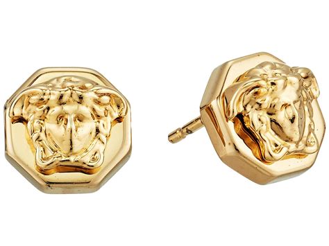 versace gold mini medusa earrings|Versace Medusa earrings gold.